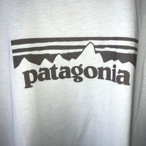 Patagonia Shirts - Patagonia White Long Sleeve Logo T Patagonia Shirts - Patagonia White Long Sleeve Logo T